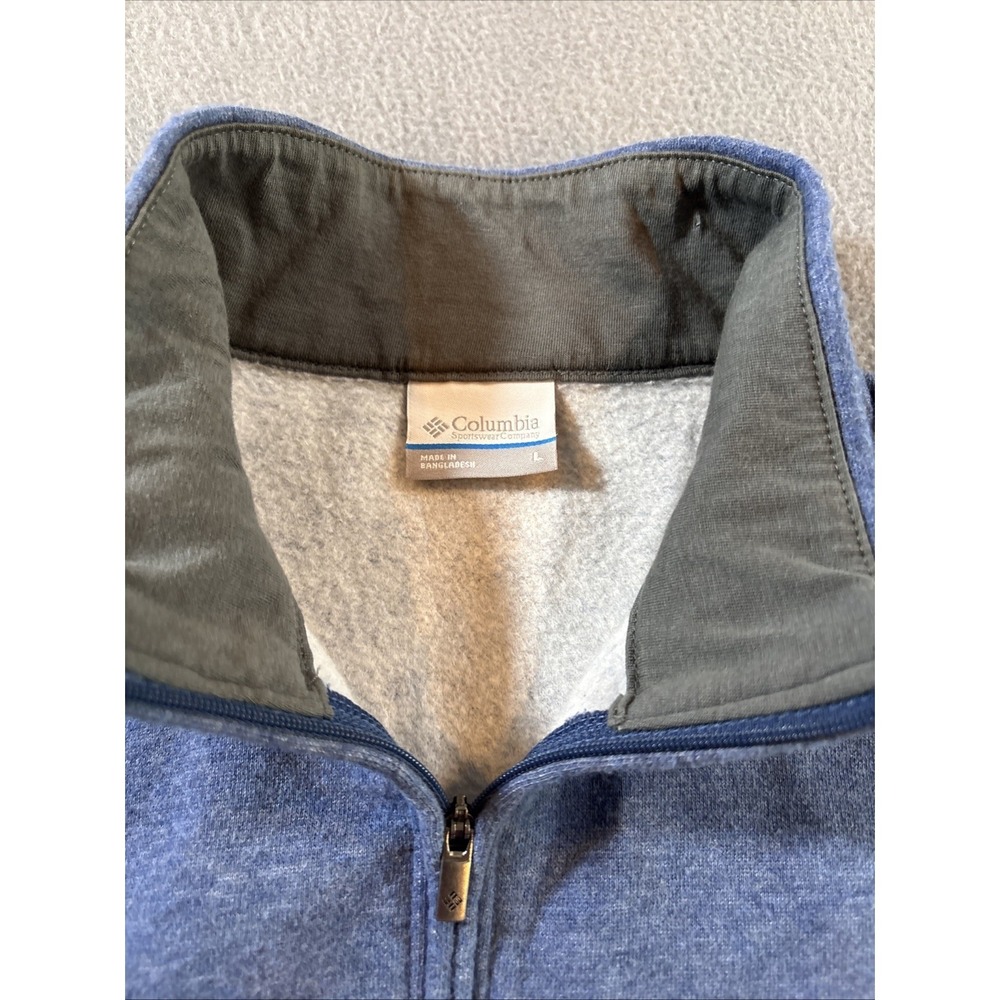 Columbia Blue 1/4 Zip Jacket/Sweatshirt Size Large - Picture 5 of 7